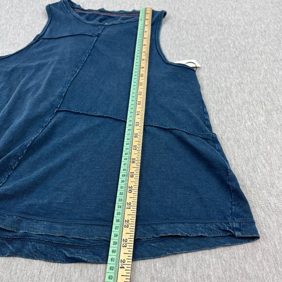 Anthroplogie Pilcro Twist-Back Tank Top Womens S Blue Relaxed Fit Patchwork NEW - Picture 13 of 16